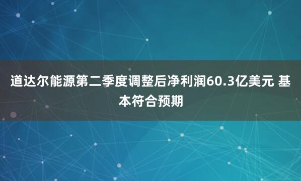 道达尔能源第二季度调整后净利润60.3亿美元 基本符合预期