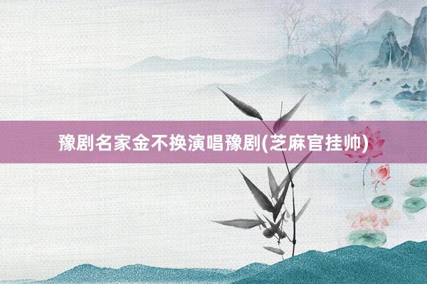 豫剧名家金不换演唱豫剧(芝麻官挂帅)