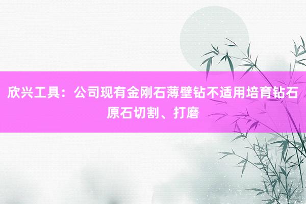 欣兴工具：公司现有金刚石薄壁钻不适用培育钻石原石切割、打磨