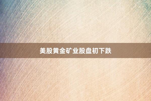 美股黄金矿业股盘初下跌
