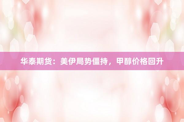 华泰期货：美伊局势僵持，甲醇价格回升