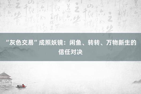 “灰色交易”成照妖镜：闲鱼、转转、万物新生的信任对决