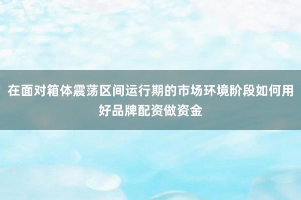 在面对箱体震荡区间运行期的市场环境阶段如何用好品牌配资做资金