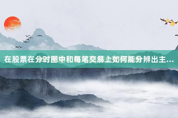 在股票在分时图中和每笔交易上如何能分辨出主...