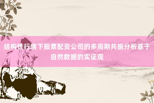 结构性行情下股票配资公司的多周期共振分析基于自然数据的实证观