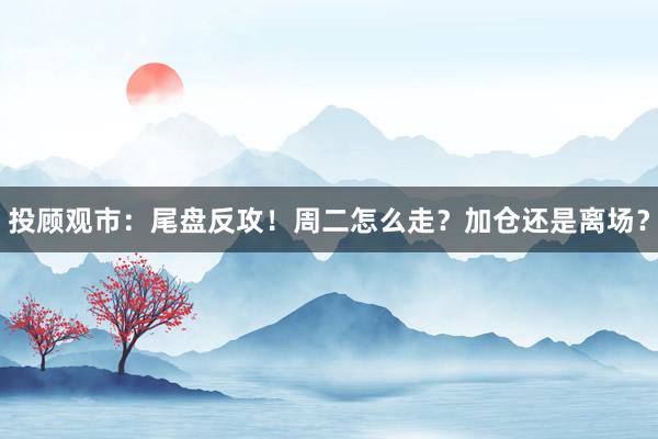 投顾观市：尾盘反攻！周二怎么走？加仓还是离场？