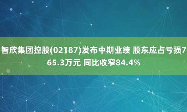 智欣集团控股(02187)发布中期业绩 股东应占亏损765.3万元 同比收窄84.4%