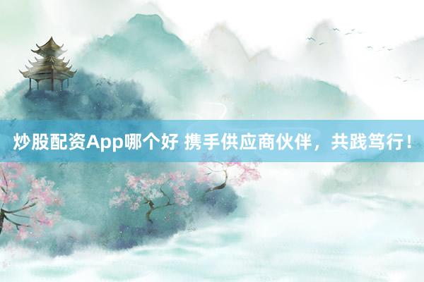炒股配资App哪个好 携手供应商伙伴，共践笃行！