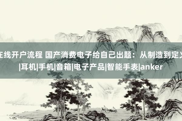 在线开户流程 国产消费电子给自己出题：从制造到定义|耳机|手机|音箱|电子产品|智能手表|anker