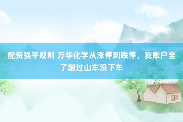 配资强平规则 万华化学从涨停到跌停,我账户坐了趟过山车没下车